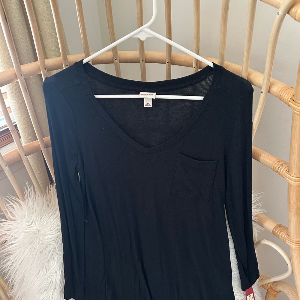 NWT Merona black tunic with pocket - Picture 1 of 2